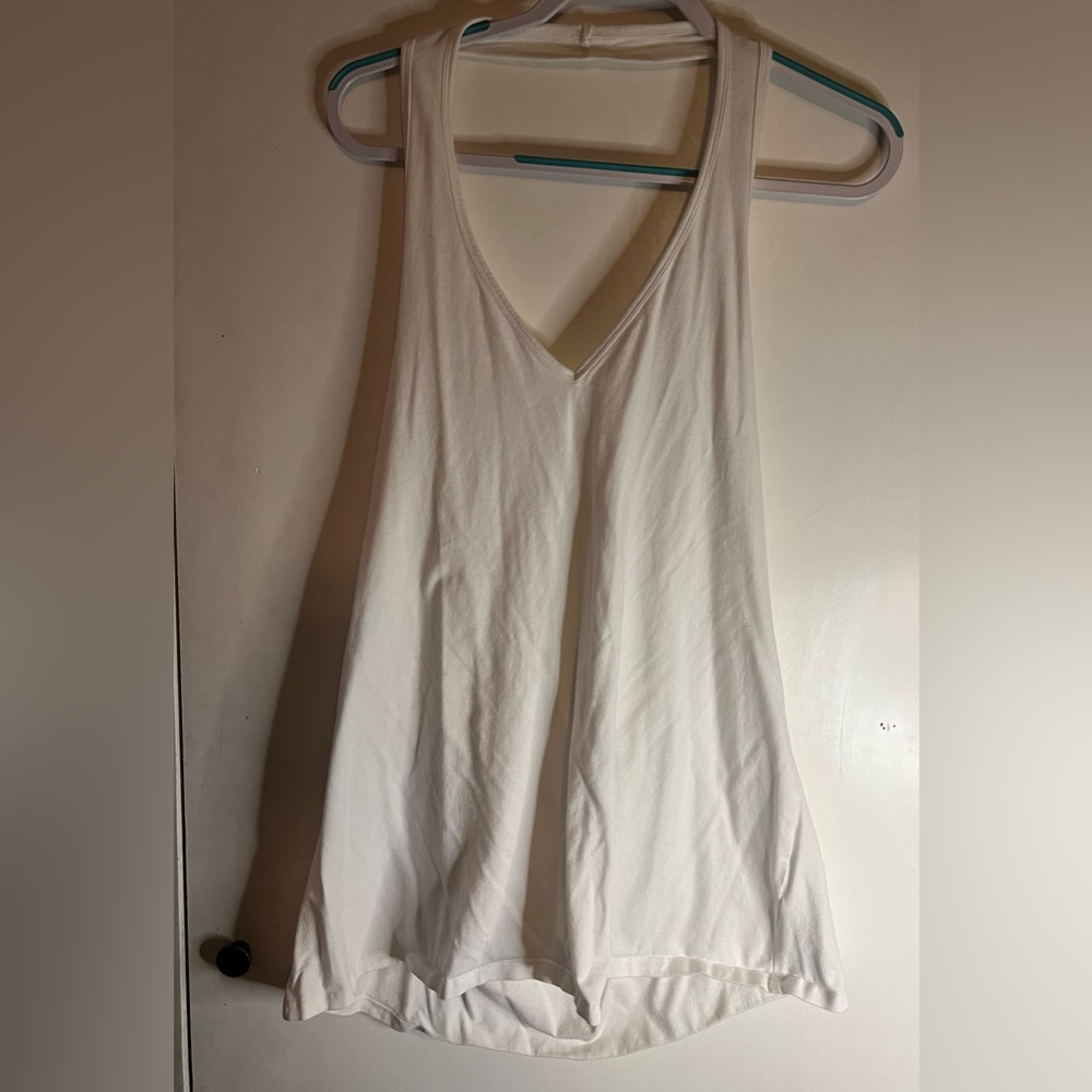 White Halter Top with V-Neck